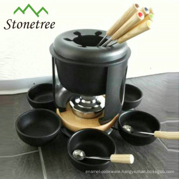 Induction Cast Iron Cheese Fondue Set